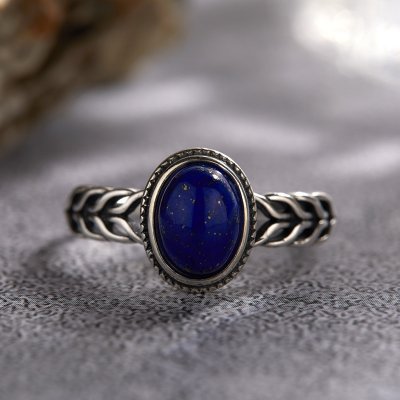 S925 Sterling Silver Natural Kyanite Gemstone Ring